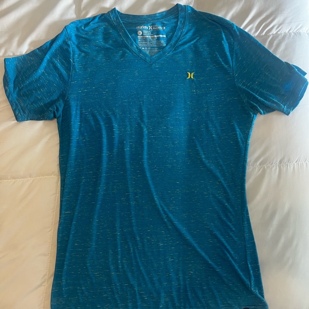 Hurley Men's Teal V-Neck Tee